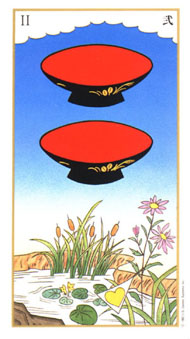 Two of Cups in the deck Ukiyoe Tarot