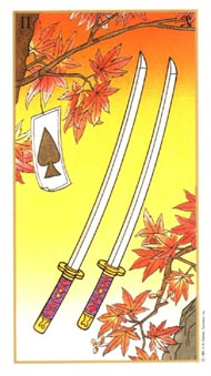 Two of Swords in the deck Ukiyoe Tarot