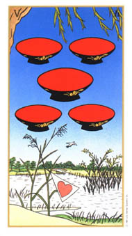 Five of Cups in the deck Ukiyoe Tarot