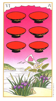 Six of Cups in the deck Ukiyoe Tarot