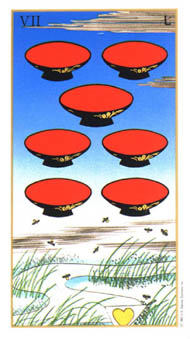 Seven of Cups in the deck Ukiyoe Tarot