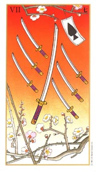 Seven of Swords in the deck Ukiyoe Tarot