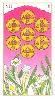 Seven of Pentacles in the deck Ukiyoe Tarot