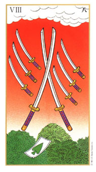 Eight of Swords in the deck Ukiyoe Tarot