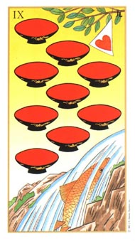 Nine of Cups in the deck Ukiyoe Tarot