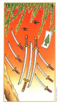 Nine of Swords in the deck Ukiyoe Tarot