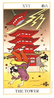 The Tower in the deck Ukiyoe Tarot