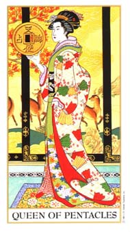 Queen of Pentacles in the deck Ukiyoe Tarot