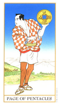 Page of Pentacles in the deck Ukiyoe Tarot