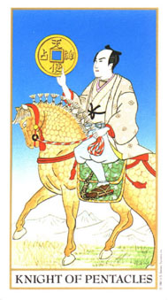 Knight of Pentacles in the deck Ukiyoe Tarot