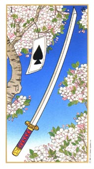 Ace of Swords in the deck Ukiyoe Tarot