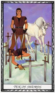 Ten of Swords in the deck Unicorn Tarot