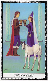 Two of Cups in the deck Unicorn Tarot