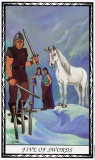 Five of Swords in the deck Unicorn Tarot