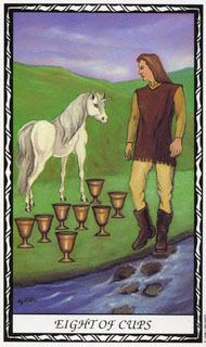 Eight of Cups in the deck Unicorn Tarot