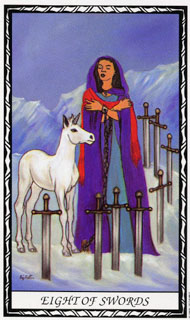 Eight of Swords in the deck Unicorn Tarot