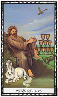 Nine of Cups in the deck Unicorn Tarot