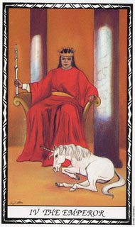 The Emperor in the deck Unicorn Tarot