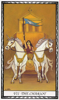 The Chariot in the deck Unicorn Tarot