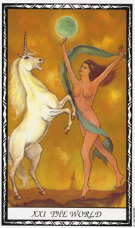 The World in the deck Unicorn Tarot