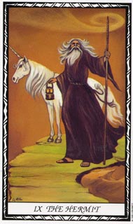 The Hermit in the deck Unicorn Tarot