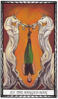 The Hanged Man in the deck Unicorn Tarot