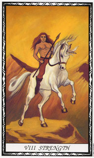 Strength in the deck Unicorn Tarot