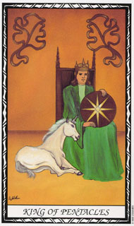 King of Pentacles in the deck Unicorn Tarot