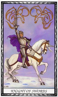 Knight of Swords in the deck Unicorn Tarot