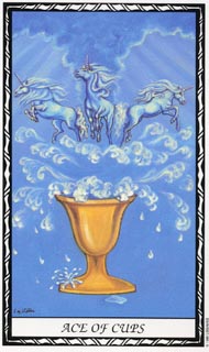 Ace of Cups in the deck Unicorn Tarot