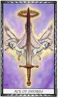 Ace of Swords in the deck Unicorn Tarot