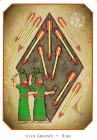 Ten of Swords in the deck Babylonian Tarot