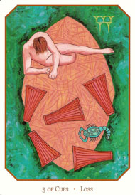 Five of Cups in the deck Babylonian Tarot