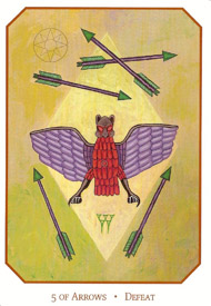 Five of Swords in the deck Babylonian Tarot