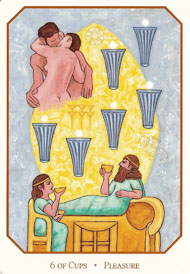 Six of Cups in the deck Babylonian Tarot