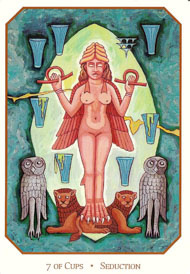 Seven of Cups in the deck Babylonian Tarot