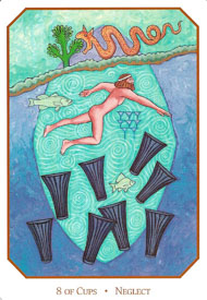 Eight of Cups in the deck Babylonian Tarot