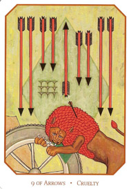 Nine of Swords in the deck Babylonian Tarot