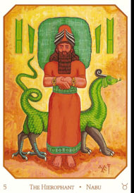 The Hierophant in the deck Babylonian Tarot