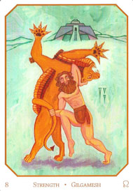 Strength in the deck Babylonian Tarot