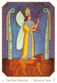 The High Priestess in the deck Babylonian Tarot