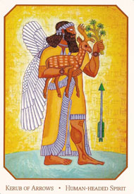 Page of Swords in the deck Babylonian Tarot