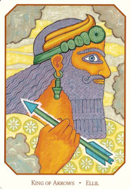 Knight of Swords in the deck Babylonian Tarot