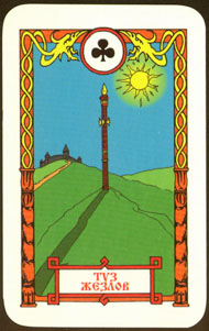 Ace of Wands in the deck Vedic Tarot