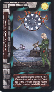 Ten of Cups in the deck Lord of the Rings Tarot