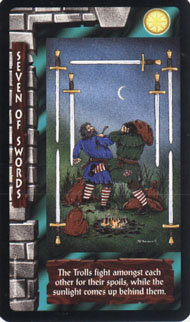 Seven of Swords in the deck Lord of the Rings Tarot