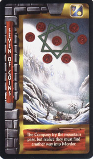 Seven of Pentacles in the deck Lord of the Rings Tarot