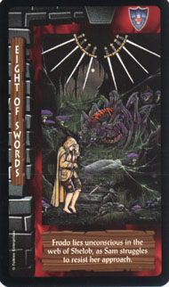 Eight of Swords in the deck Lord of the Rings Tarot