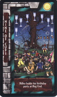 Nine of Cups in the deck Lord of the Rings Tarot