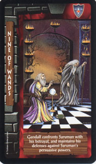 Nine of Wands in the deck Lord of the Rings Tarot